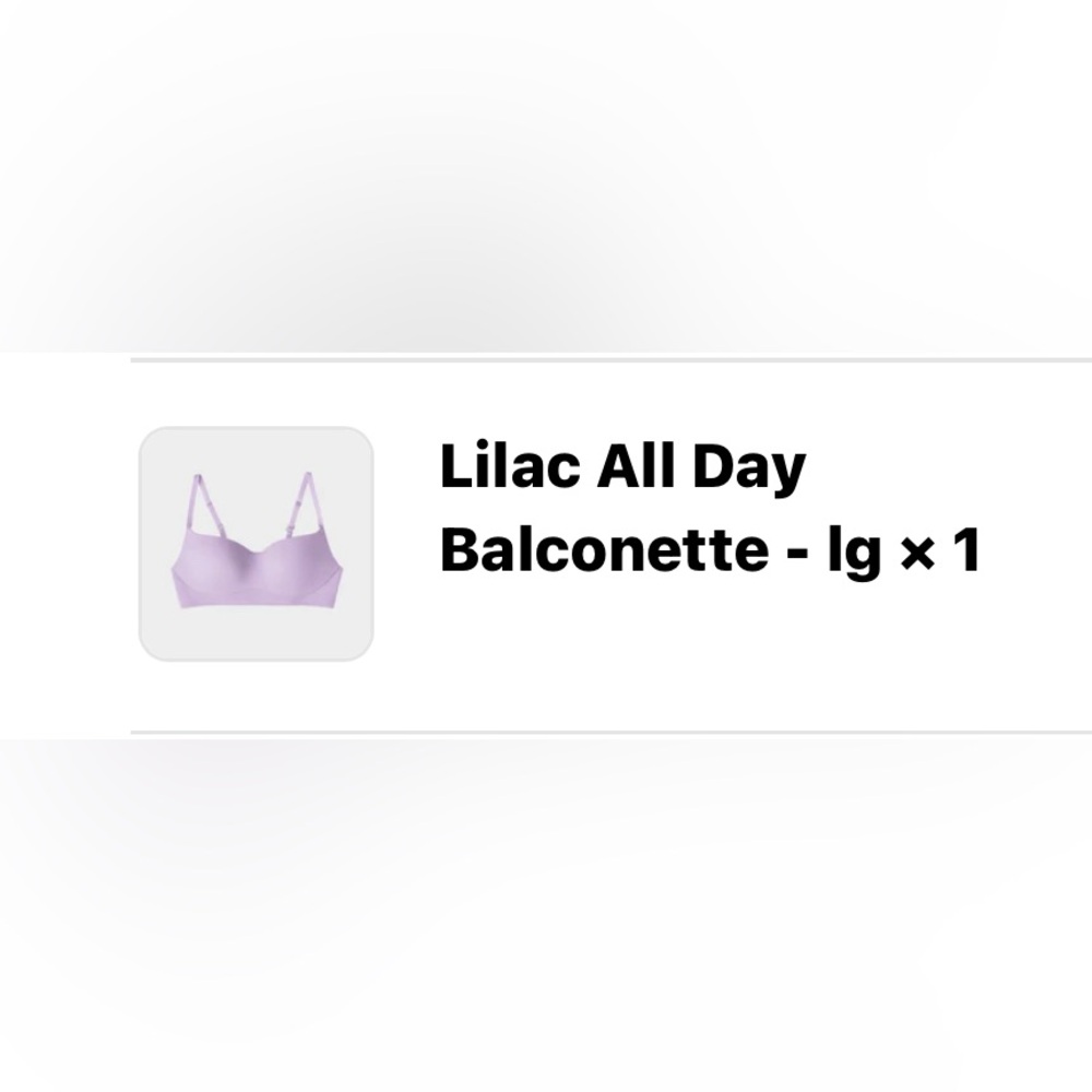 EBY L large All Day lilac Bralette balconette NWT soft comfy supportive